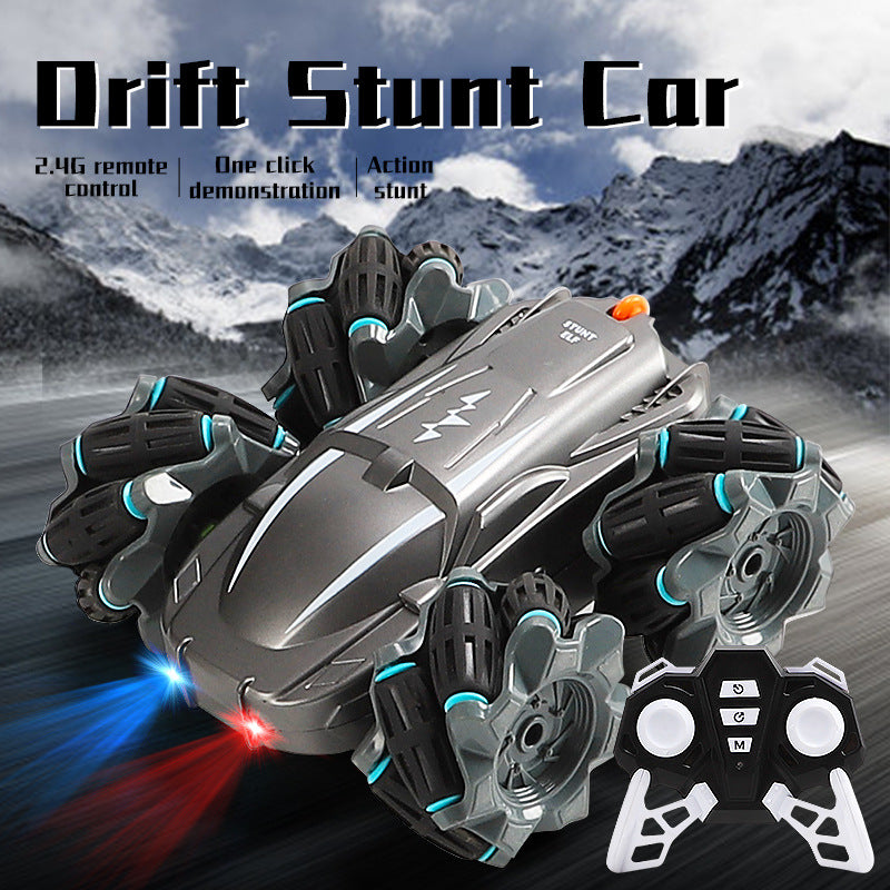 Remote Control Tumbling Stunt Double-sided Car  Rotating Charging Light Drift Racing Car