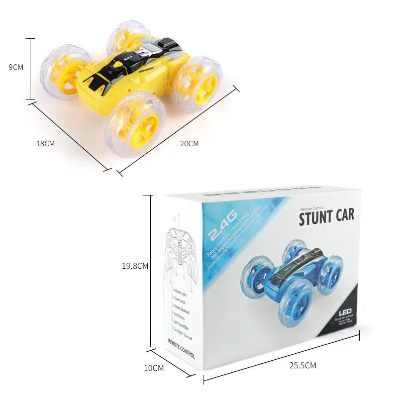 Children's Rolling Stunt Car Toy Double-sided Rotating Drift Racing Car