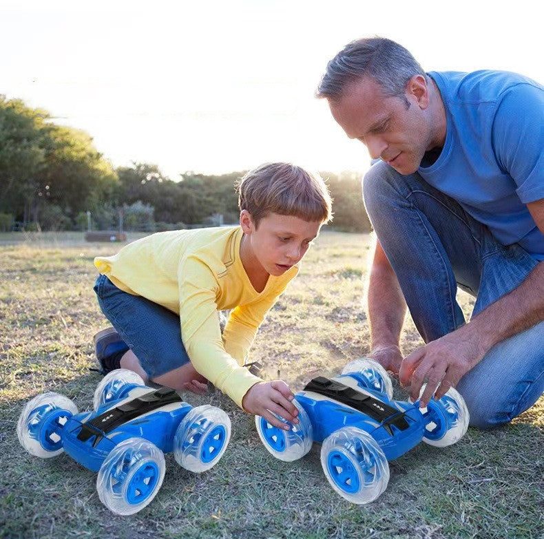 Children's Rolling Stunt Car Toy Double-sided Rotating Drift Racing Car