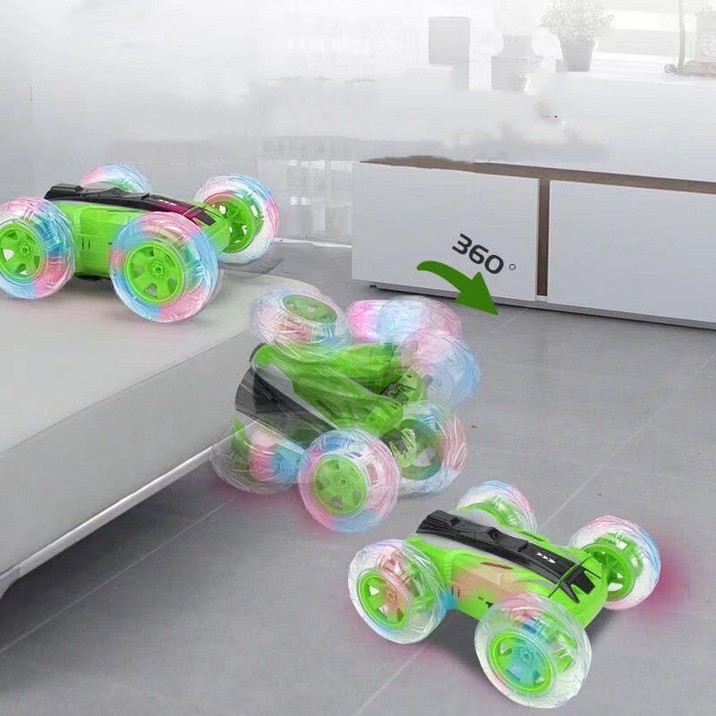 Children's Rolling Stunt Car Toy Double-sided Rotating Drift Racing Car